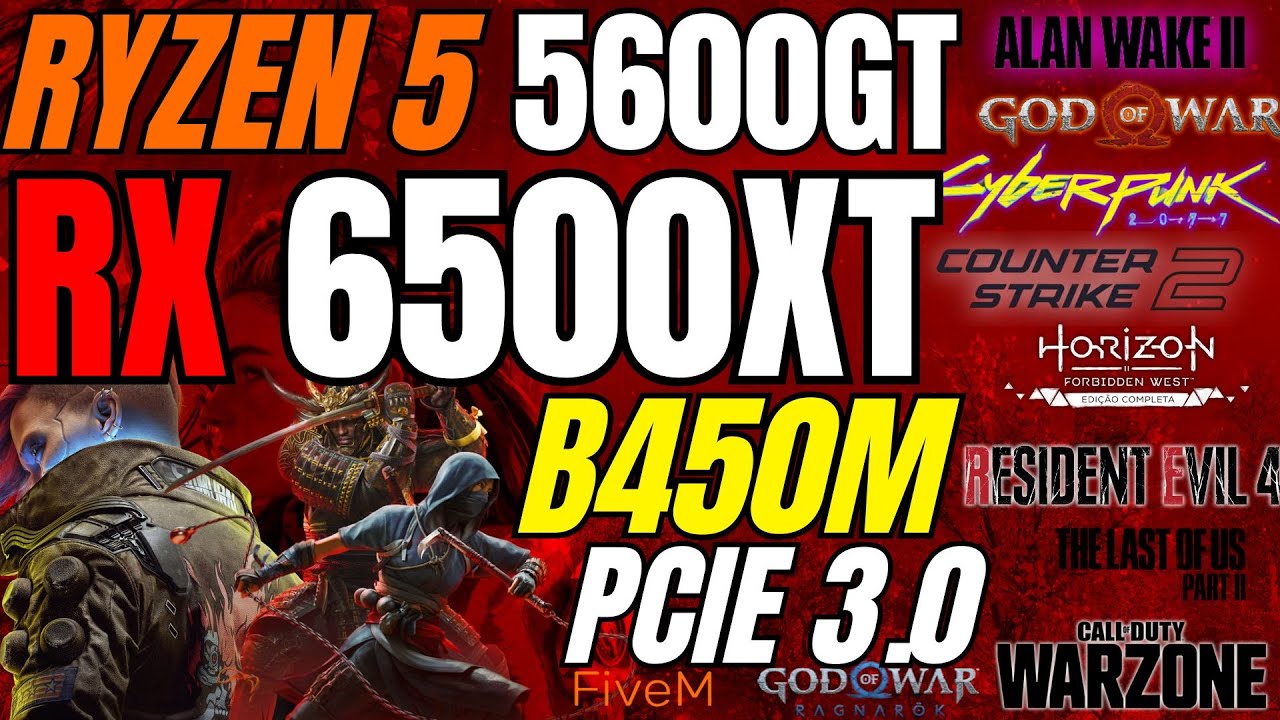 RX 6500 XT no PCIe 3.0 do Ryzen 5 5600GT + B450M - Testes em Games
