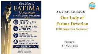 Our Lady of Fatima Devotion | July 13, 2026 | 6:30 PM