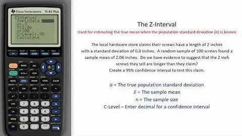 Z-Interval - TI Calculator Tutorial - Detailed instructions with Example