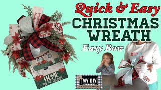 HOW TO MAKE CHRISTMAS WREATH DOLLAR TREE | QUICK AND EASY WREATH TUTORIAL | CAMPER WREATH