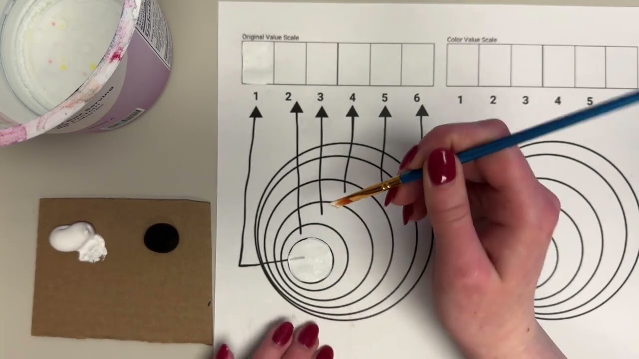 Black and White Value Scale - Acrylic Paint Demonstration