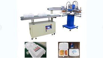 3 color foam lunch box screen printing machine rapid rotary screen printer