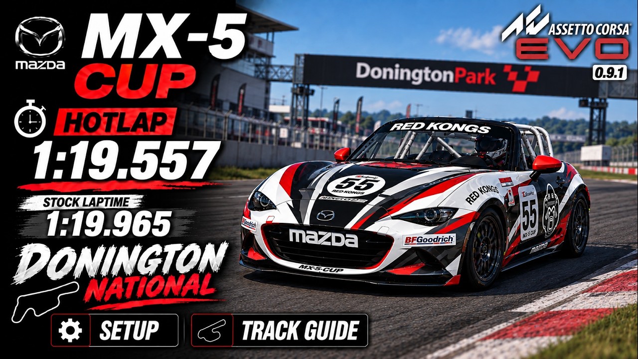 🏁 MAZDA MX-5 CUP | DONINGTON NATIONAL | HOTLAP ⏱️ 1:19.557