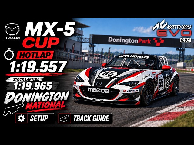 🏁 MAZDA MX-5 CUP | DONINGTON NATIONAL | HOTLAP ⏱️ 1:19.557