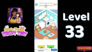 🧠 Brain Puzzle Tricky Test Level 33 Walkthrough | Brain Puzzle Tricky Test Solutionguruji