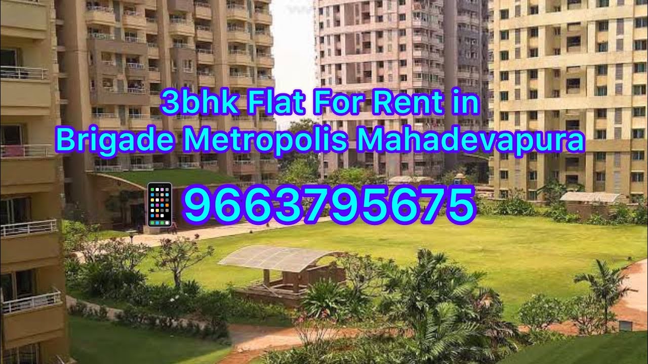 3BHK FLAT FOR RENT IN BRIGADE METROPOLIS MAHADEVAPURA FOR MORE 📱9663795675 forrent house 3bhk