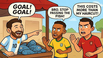 Messi the Fish Seller 🐟😂 | Ronaldo & Neymar Shocked at the Market! | GoalLaughs 1K