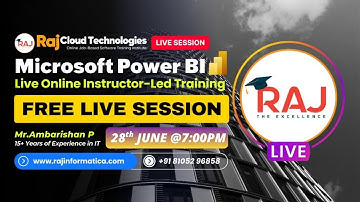 Data Analyst Power BI Real Time | Free Live Demo Session By Ambarishan From Raj Cloud Technologies