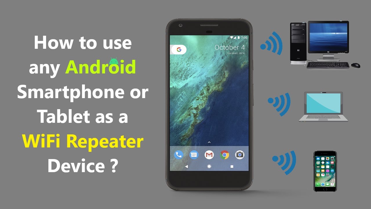 pustes op udskille Lam How to use any Android Smartphone or Tablet as a WiFi Repeater Device ? -  YouTube