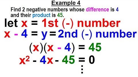 Algebra - Ch. 9: Solving Word Problems with Factoring (4 of 17) Example 4