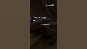Thumbnail of Isaiah 49:15 | I will not forget you. #christianencouragement #bibleverse #faithoverfear #bibletruth