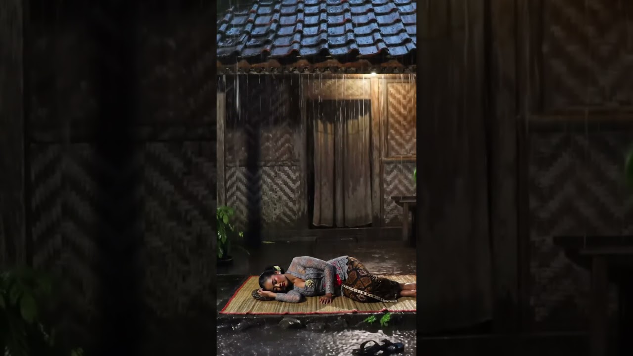 ASMR Rain, When Woman sleeping in the rain 