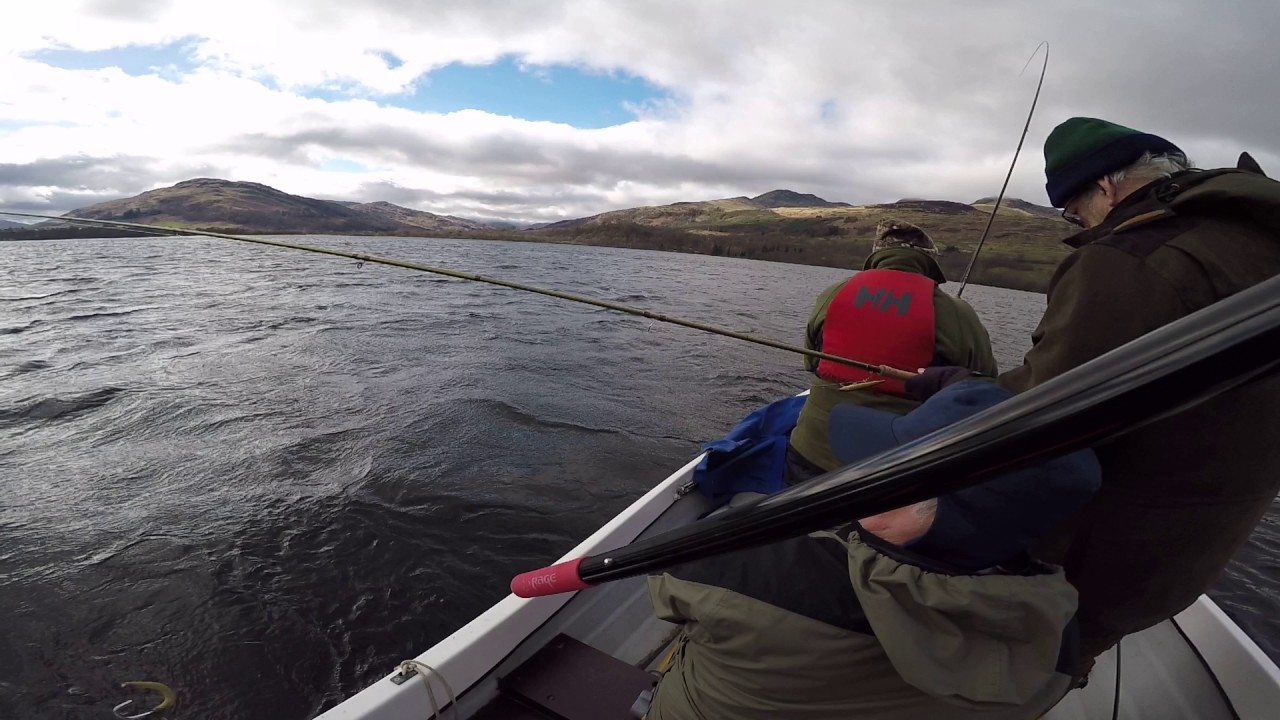 Loch Tay trolling for salmon 2017 (April) out with guest for loch tay