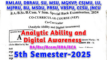 Analytic ability and digital awareness 5th semester 2024 | ba 5th semester co curricular 2024