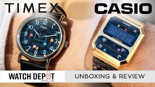 [NEW] Pacman Timex (TW2V06100) + Pacman Casio (A100WEPC1B) Watches  Unboxing & Quick Look