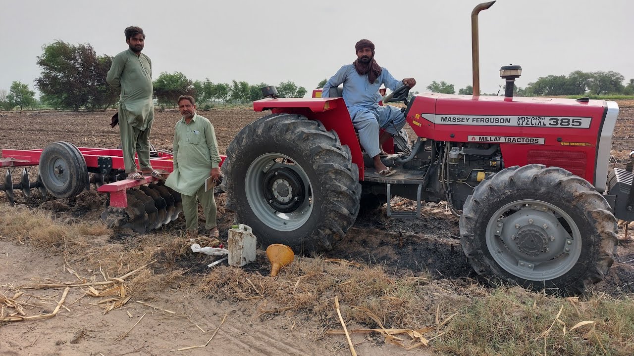 MF 385 4x4 disel average on 24 disk harrow