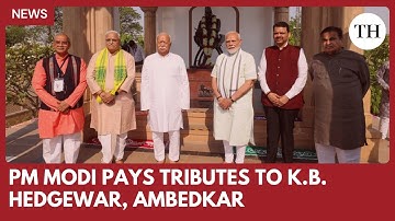 PM Narendra Modi pays tributes to RSS founder K.B. Hedgewar, Ambedkar in Nagpur