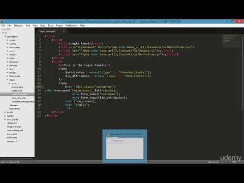 PART22 Codeigniter Creating Input Tags for Login Panel Fullcourse 2018 CODEIGNITER php