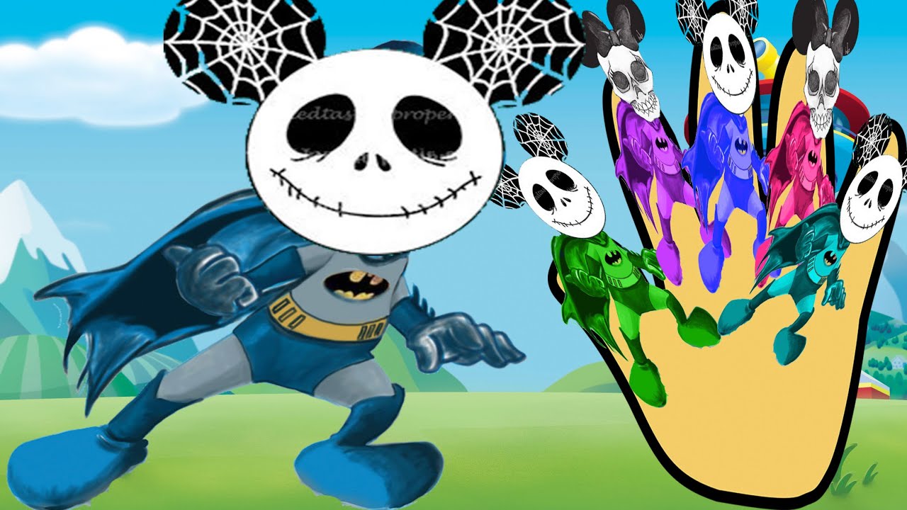 skeleton-batman-mickey-mouse-scary-finger-family-mix-nursery-rhymes