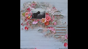 Mix Media Layout using Distress Oxide Inks techniques- Spanish Subtitles-My Creative Scrapbook