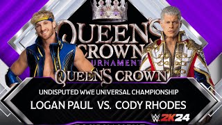 WWE 2k24: Logan Paul vs Cody Rhodes Undisputed Title Match