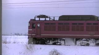 1658レ EF81-735 奥羽本線 鶴形〜東能代 2015 0111