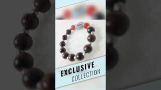 Black Cypress Wood &amp; Red Stone Catholic Bracelet | Handmade Prayer Beads for Children, Rosary Bra...