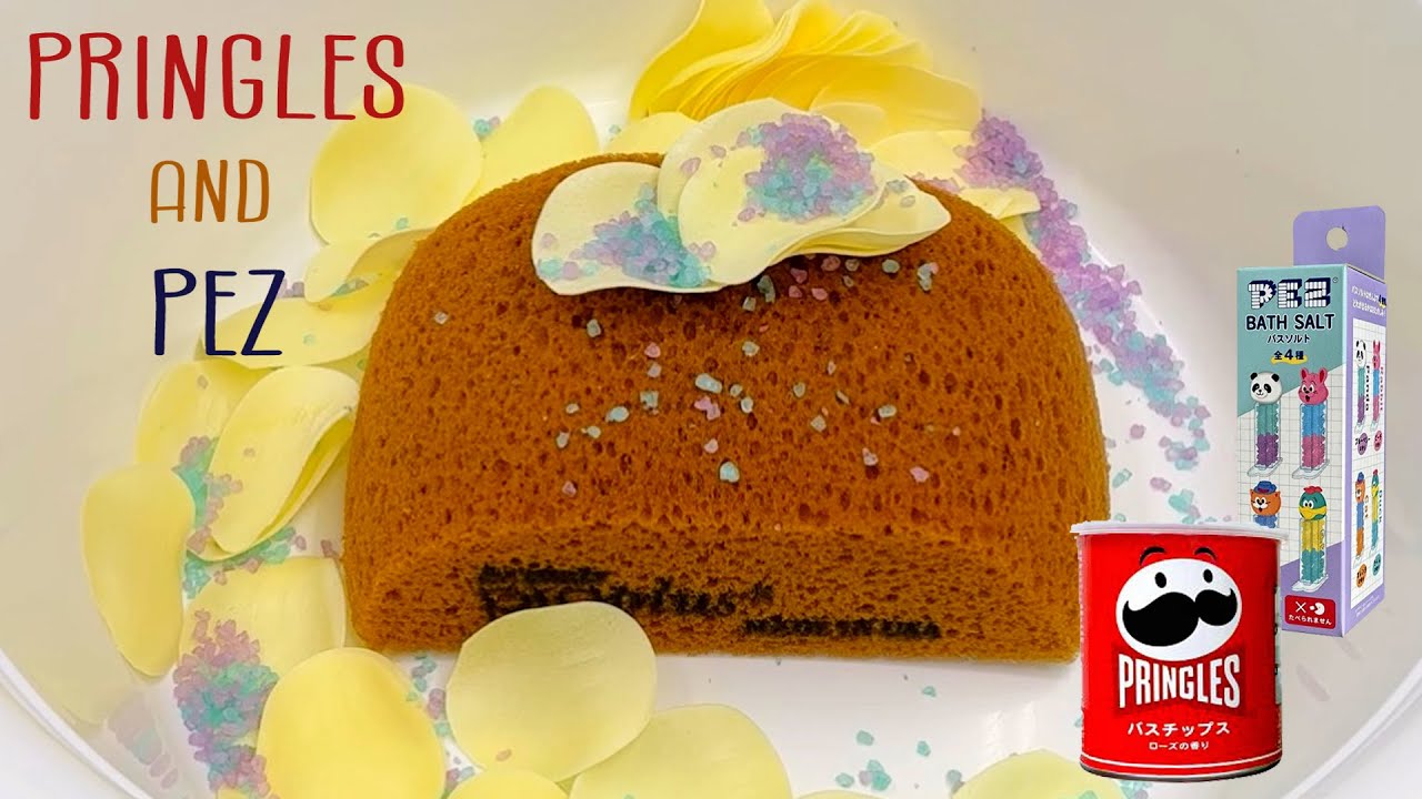 ASMR Sponge 1058.PRINGLES Soap and PEZ Bath Salts - YouTube