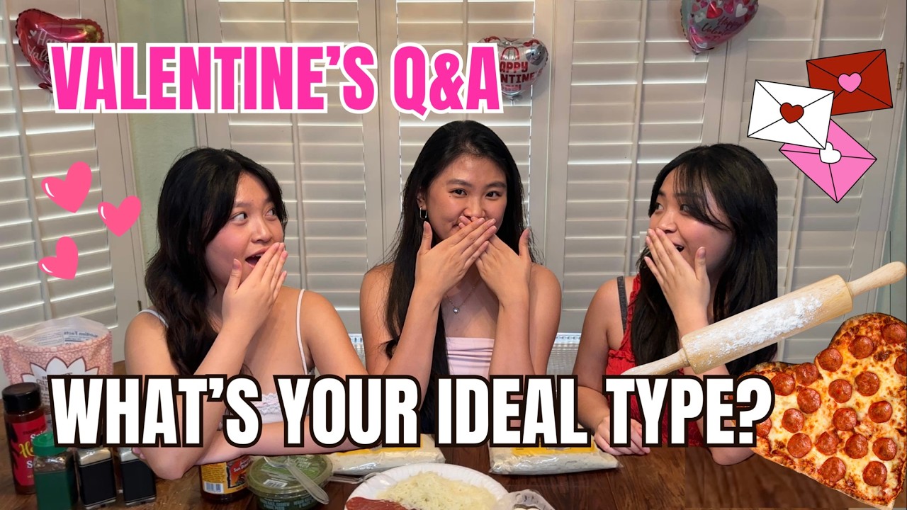 ANSWERING QUESTIONS ABOUT LOVE & MAKING PIZZAS 💘🤭🍕(sisters valentine’s q&a)