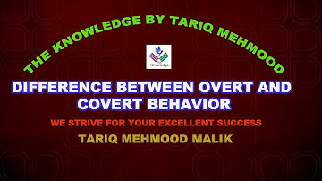 Difference between Overt and Covert Behavior | Learning with Tariq Mehmood