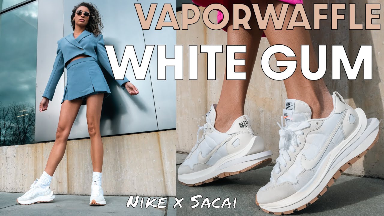 MY NEW GO-TO SNEAKER! Nike x Sacai Vaporwaffle Sail Gum Review and How to  Style