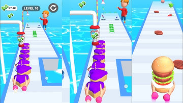 Burger 🍔and Cup cake 🧁Runner Gameplay walkthrough ALL Levels Ios Android (Happy time)