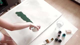 The magic of drawing with acrylic ink on canvas. Watch a meditative art video with soothing music.