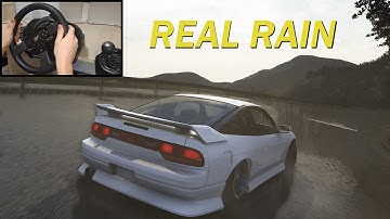 Realistic Rain Drifting on Touge Track | Assetto Corsa | Steering Wheel