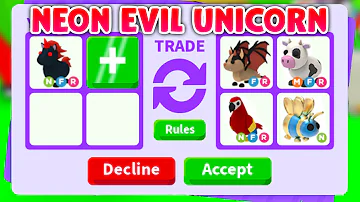 Trading Mega Evil Unicorn Roplex - roblox adopt me mega neon evil unicorn