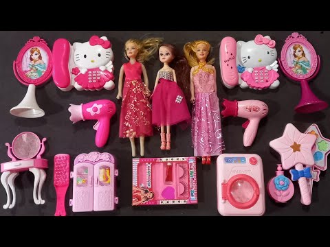 Asmr | 5 Minutes Satisfying w/ unboxing barbie doll and hello kitty make up toys
