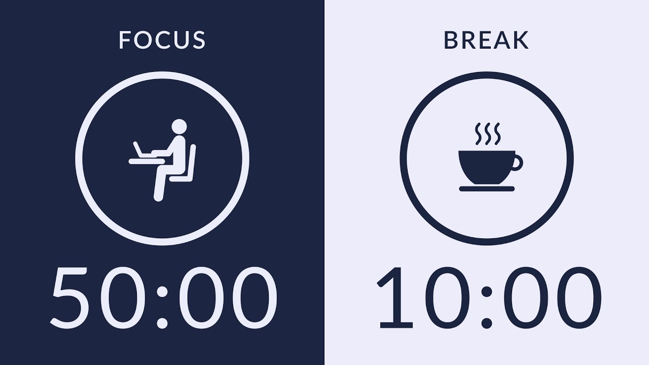 50/10 Pomodoro Timer with Brown Noise 🎧 3-Hour Study with Me for Deep ...