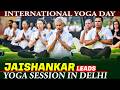 WATCH: EAM Jaishankar Performs Yoga at Nehru Park; Norway Envoy Joins Celebration I India