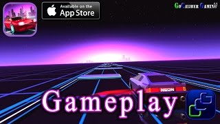 Neon Drive - '80s style arcade game iOS Gameplay screenshot 2
