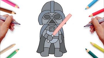 How to Draw DARTH VADER Easy | Star Wars