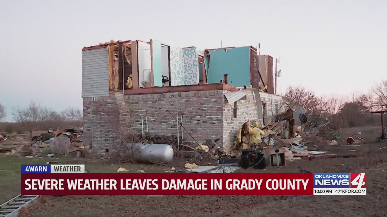 Severe weather leaves damage in grady county YouTube