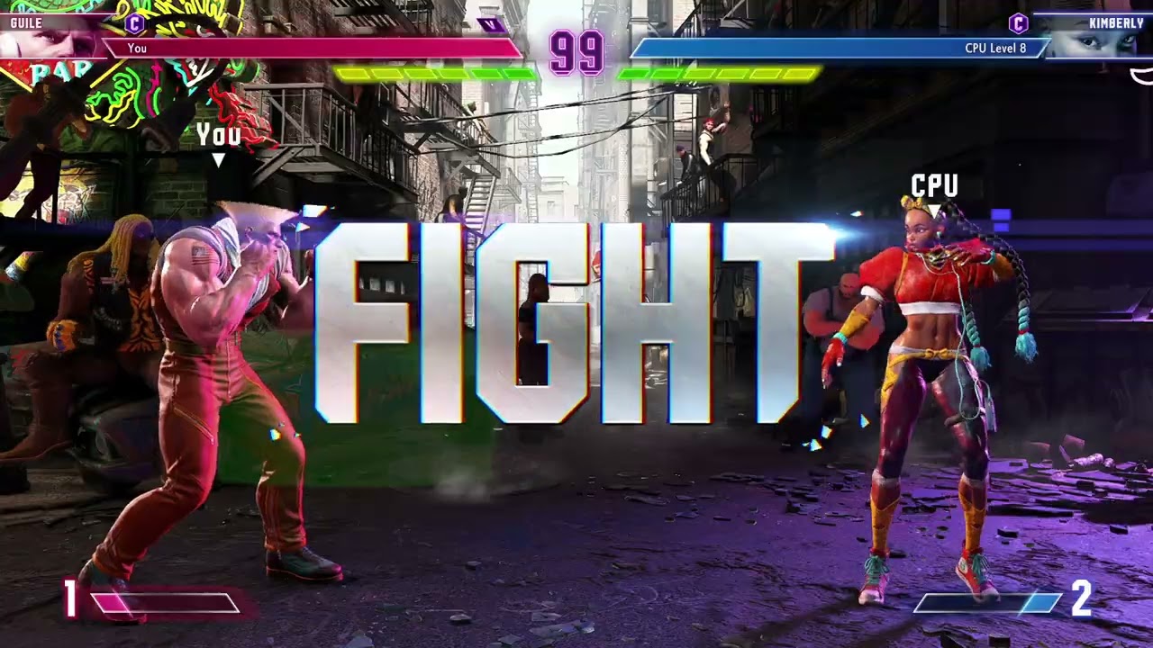 Street Fighter 6 Guile vs Kimberly Gameplay No Commentary