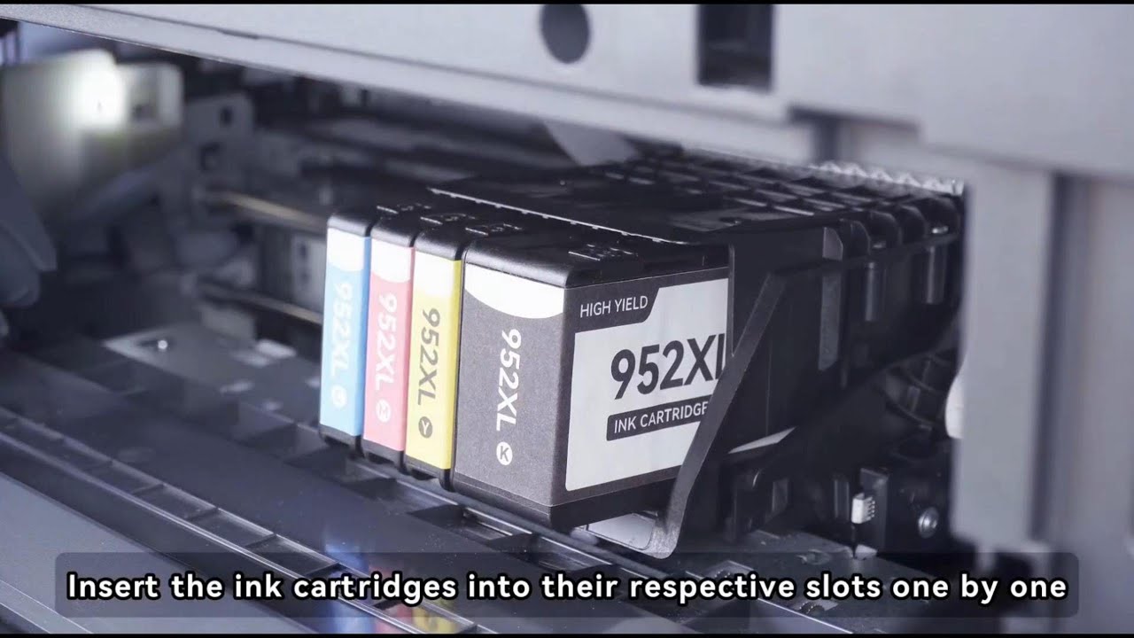 How to Install HP 952 952XL Ink Cartridges on HP OfficeJet Pro 7740 ...