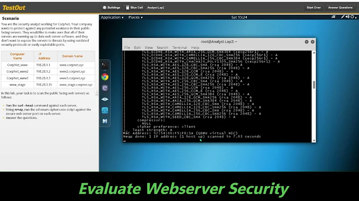 6.3.4 Evaluate Webserver Security (TestOut Lab), only for learning purpose.