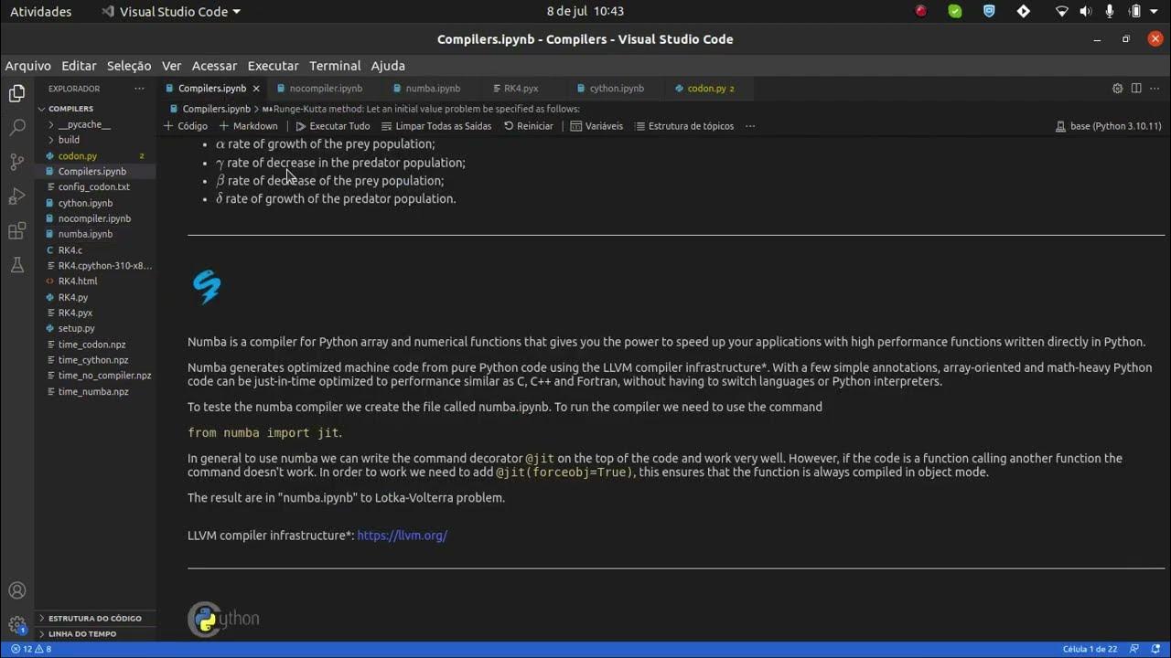 Compilação em Python: Aplicação em EDO's - YouTube