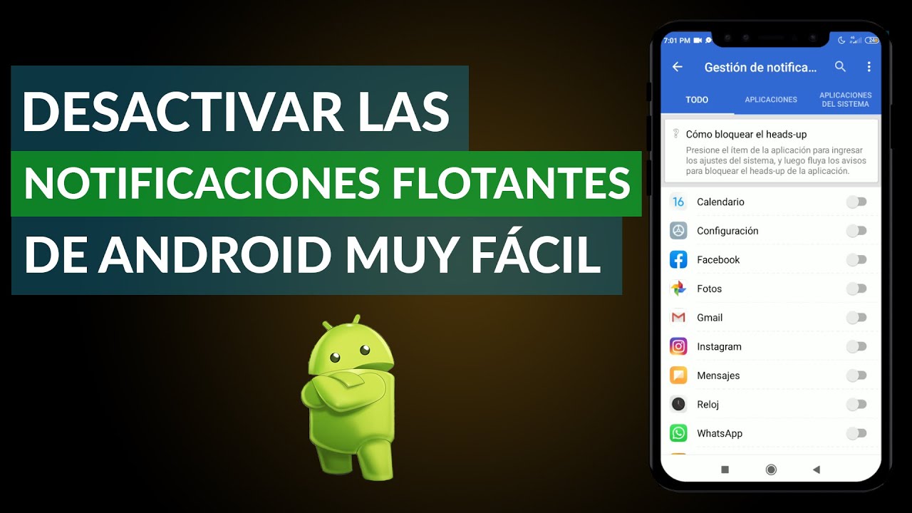 Cómo Desactivar las Notificaciones Flotantes de Android en Simples ...