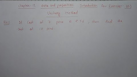 Chapter-12 Ratio and proportions (Unitary method Exercise-12.3) introduction | class-6 Ncert maths