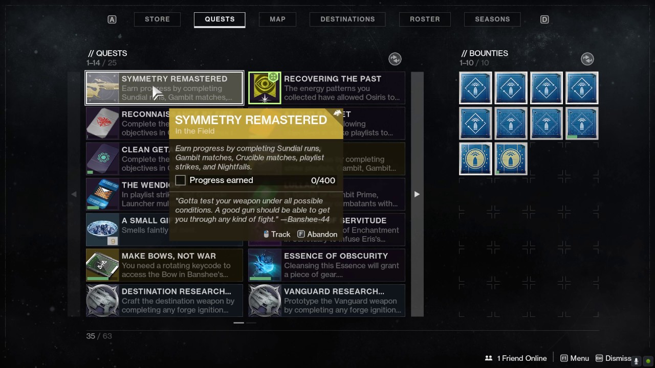 Where to get Symmetry Catalyst quest Symmetry Remastered Destiny 2