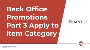 Quantic POS - Promotions Part 3 Apply to item category