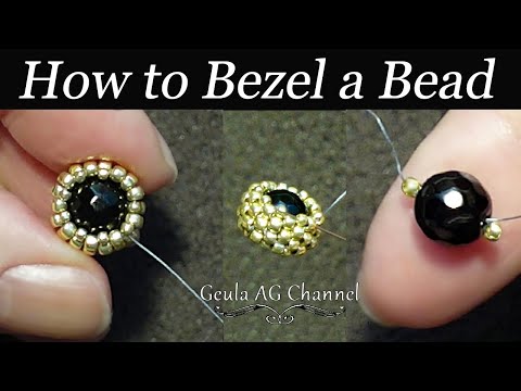 How to Bezel a Bead  Peyote Stitch Beginners Beaded Tutorial